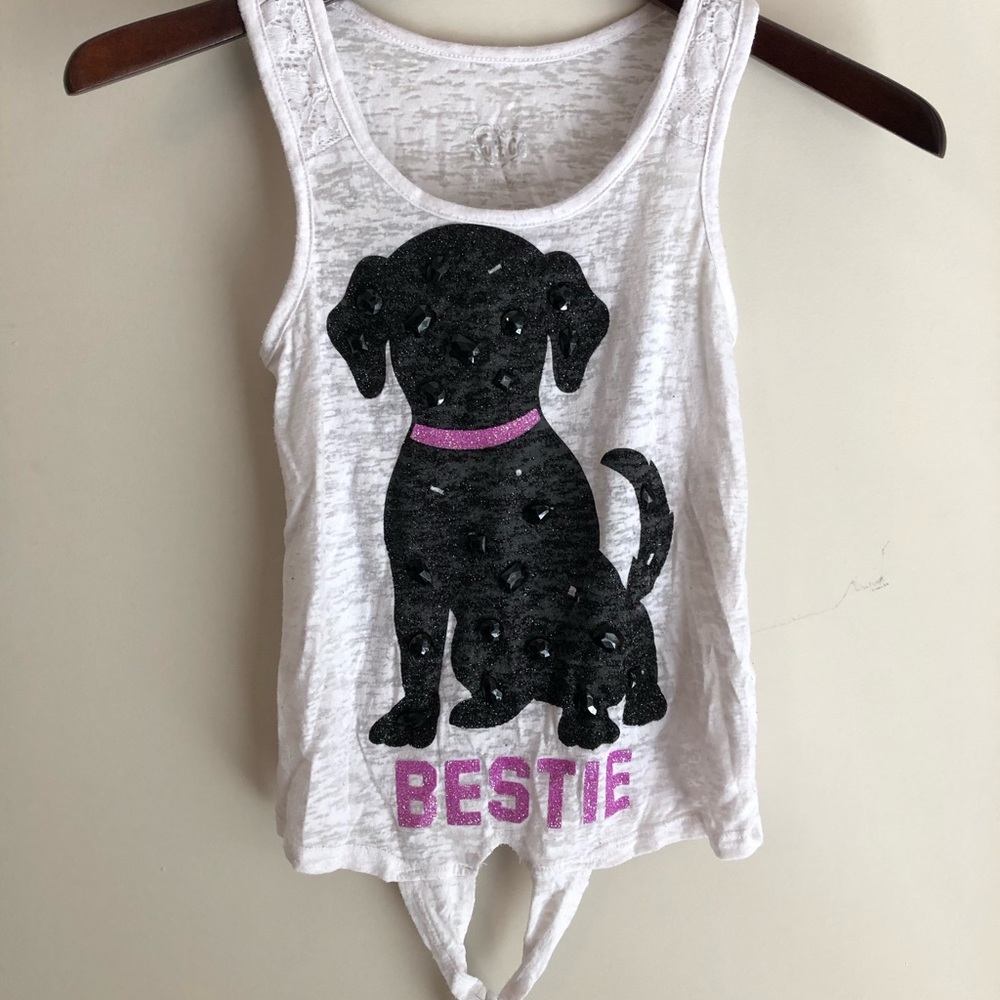 Girls justice sparkly dog tank top